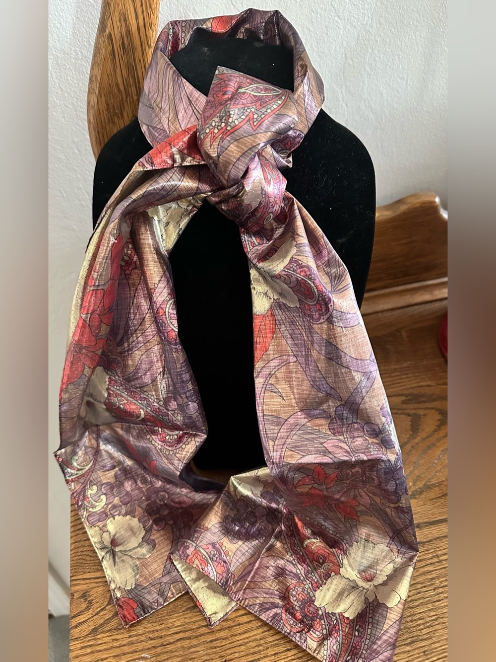 I Shalom Floral Metallic Neck Scarf